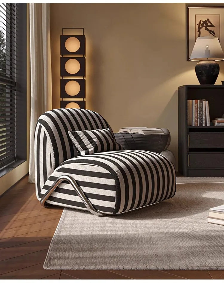 Light luxury modern wind leisure chair designer recliner balcony single chair living room comfortable lazy single