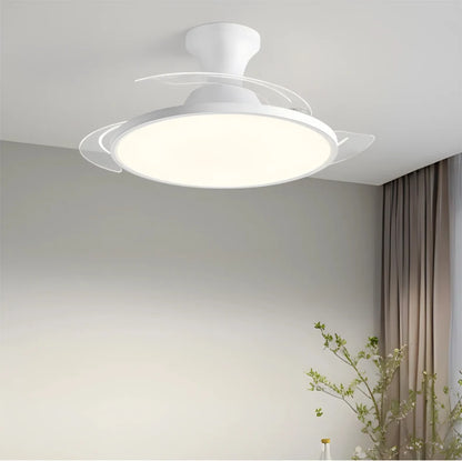 Modern Invisible Ceiling Fan with LED Light DC motor Large Air Volume Remote Control for Bedroom Dining room Electric fan