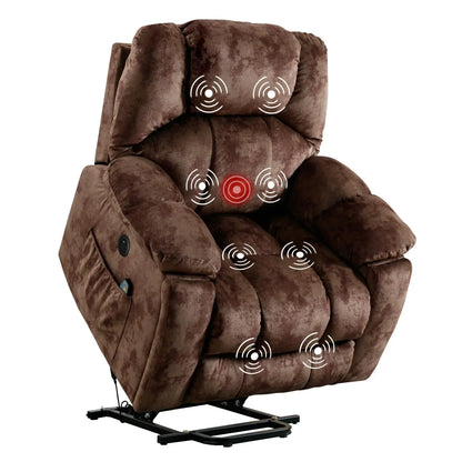 Large Power Lift Recliner with Massage and Heat for Elderly, Heavy Duty Lift Recliner for Seniors with USB Port, 2, Customized