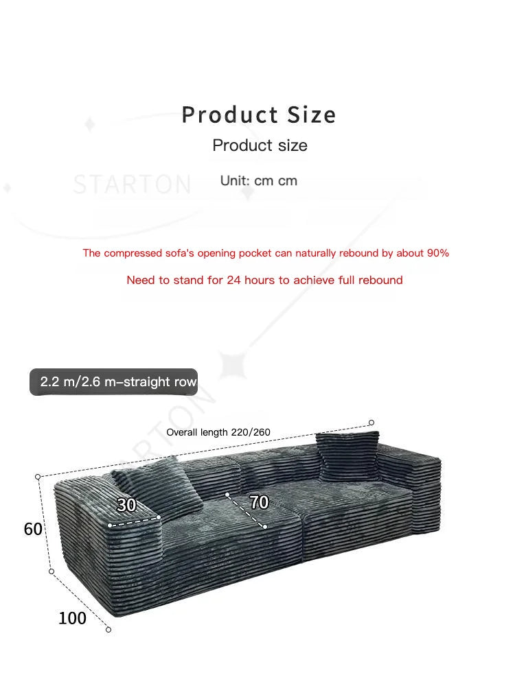 Modern Home Furniture Big Household Compression Sofa Bed L-Shape Corner Combination Three-Seater Vacuum Compression Couch Set