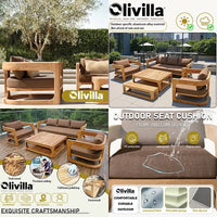 Leisure Open-air Courtyard Sofa Teak Villa Homestay Hotel Modern Outdoor Furniture Combination Waterproof Garden Wooden Sofa Set
