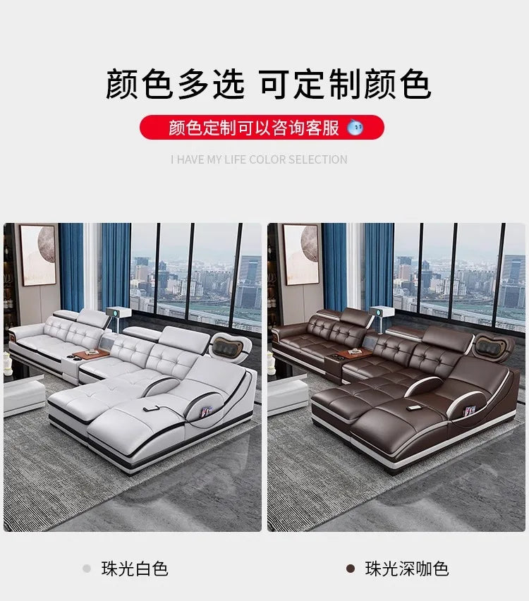 Modern Minimalist Sofa Electric Massage Chiar Floor Multifunctional Corner Sofa Lounges Relaxing Living Room Couch Furniture