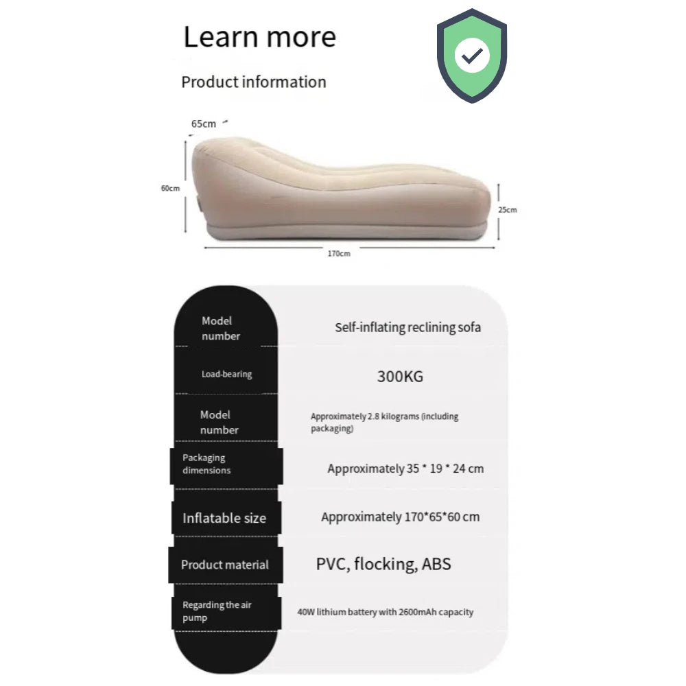 Portable Inflatable Chaise Lounge for Leisure