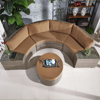 Living Room Combination Garden Sofas Courtyard Simple Lawn Coffee Table Garden Backrest Pe Rattan Furniture Sofá Jardín MHHYSF