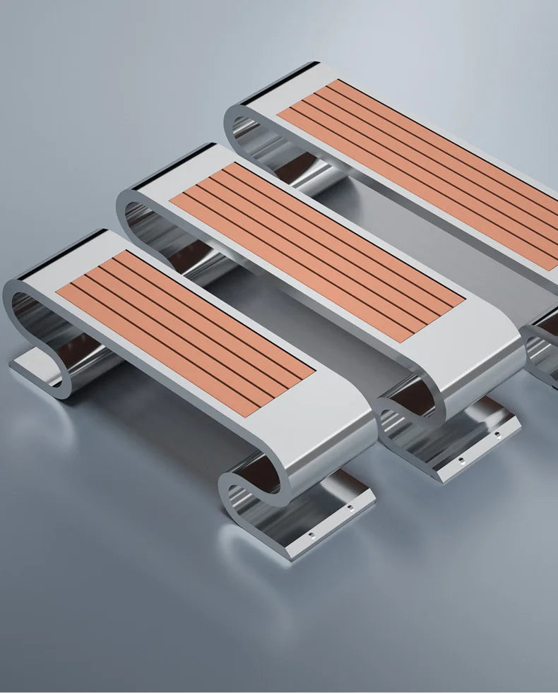 Banc de Patio Anti-Corrosion en acier inoxydable 304, haute qualité, 1.5mm d'épaisseur, mobilier d'extérieur moderne pour salle de sport, centre commercial, supermarché