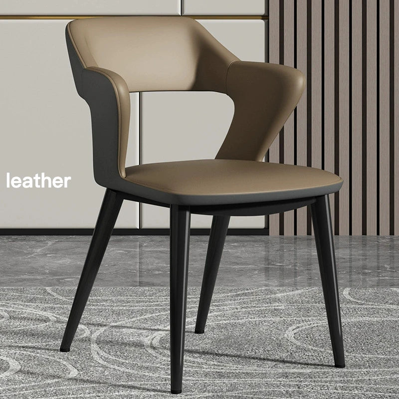 Italian Minimalist Dining Chair Modern Simple Home Chair Hotel Trendy Tech Fabric Makeup Chair Backrest Dining Table furniture