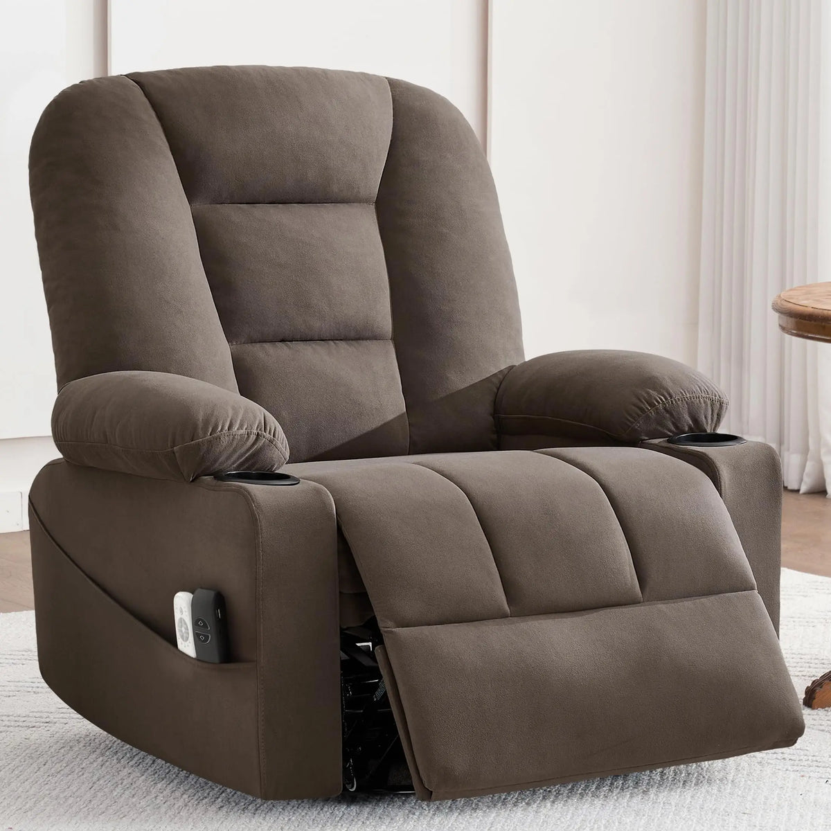 Power Swivel Rocker Recliner Chair for Adults (Brown2)