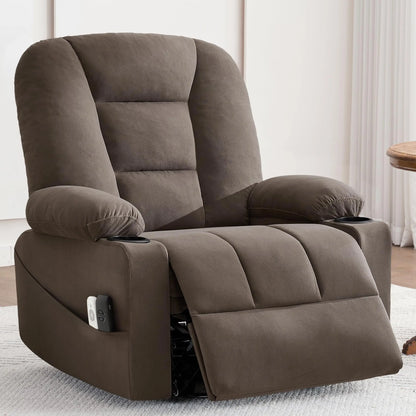 Power Swivel Rocker Recliner Chair for Adults (Brown2)