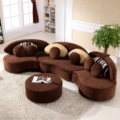 Curved fabric sofa Nordic light luxury personalized creative sofa Modern simple special-shaped living room combination round