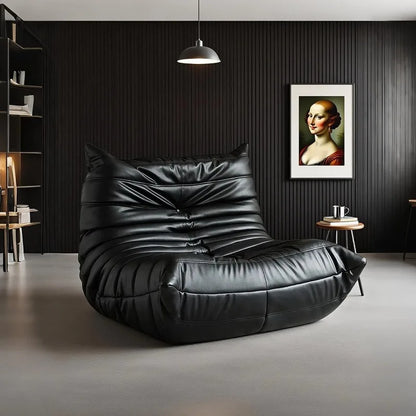 Caterpillar Floor Sofa Lazy Chair Single Seat High Density Foam Recliner Modern Lounge Couch for Bedroom Living Room Balcony