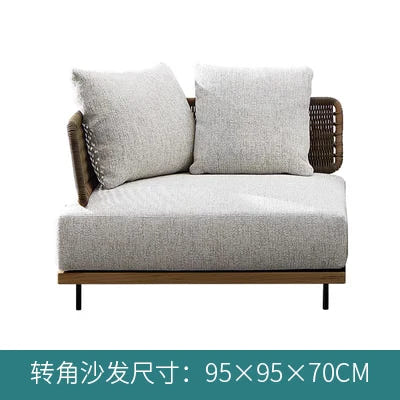 Italian Style Modern Garden Sofas Designer Simplicity Waterproof and Sunscreen Garden Sofas Luxury Outdoor Furniture Divano FYOS