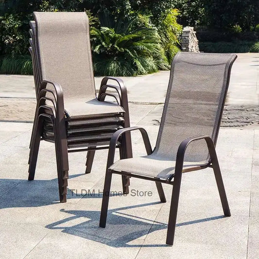 2pcs High Back Garden Chairs Nordic Waterproof Comfortable Dining Garden Chairs Back Italian Style Mueble Jardin Furniture