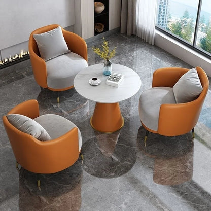 Custom minimalist light luxury single sofa coffee table set leisure hotel reception sales office negotiation table and chair