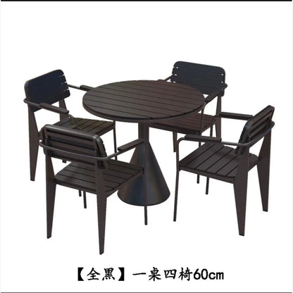Leisure Sun-Proof Outdoor Bistro Set Small Round Table for Restaurant Music Bar and Patio Lounge Dining