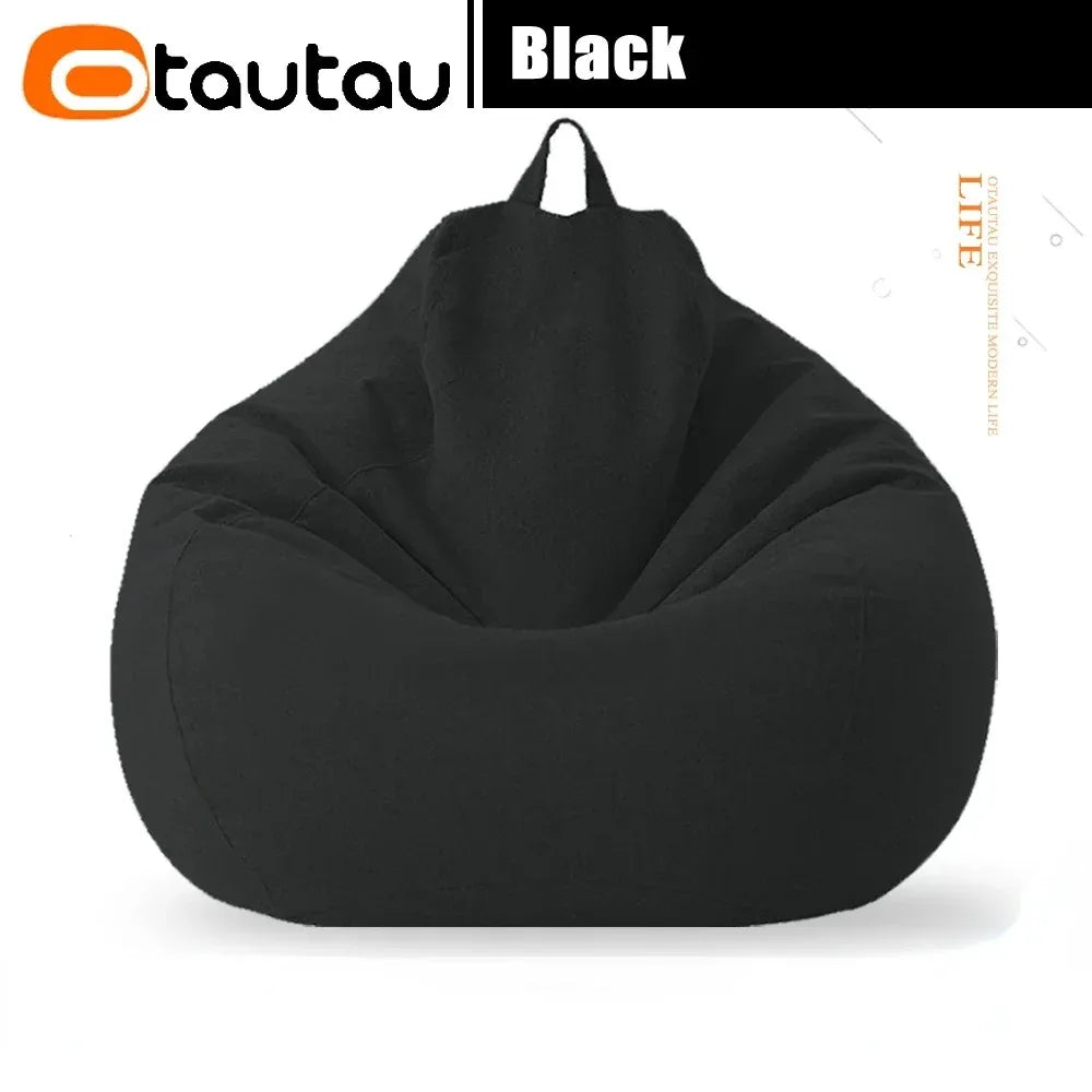 OTAUTAU Cotton Linen Bean Bag Cover without Filler Floor Corner Lazy Beanbag Chair Pouf Salon Ottoman Puff Lounger Sac DD002