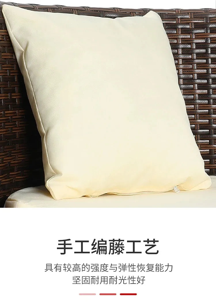 Balcony rattan chair three-piece outdoor courtyard combination small table and chair casual coffee table