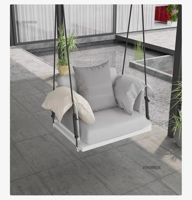 Nordic Patio Swings Indoor Balcony Hanging Basket Chair Home Single Double Rope Hanging Basket Hanging Chairs Outdoor Furniture