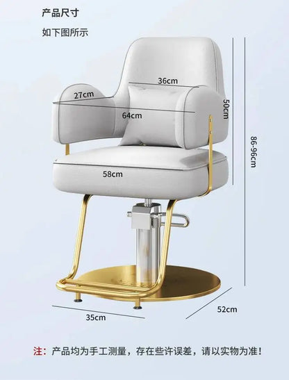 Style Durable Hair Salon European Barber Chairs Hairdressing Chair Dressing Room Back Armchair Recliner Cabeceros Furniture