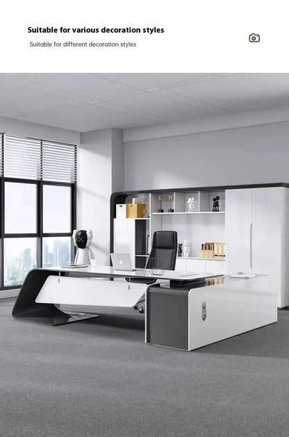 Luxury Long Office Desk Modern Design Storage Multifunctional Office Desk Display Minimalist Mesas Escritorio Trendy Furniture
