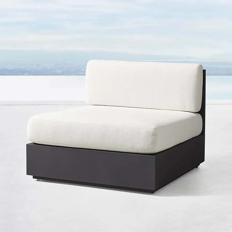 2-Seater Aluminum Outdoor Sofa Waterproof Patio Furniture, UV-Resistant Garden Lounge Chair - Customizable