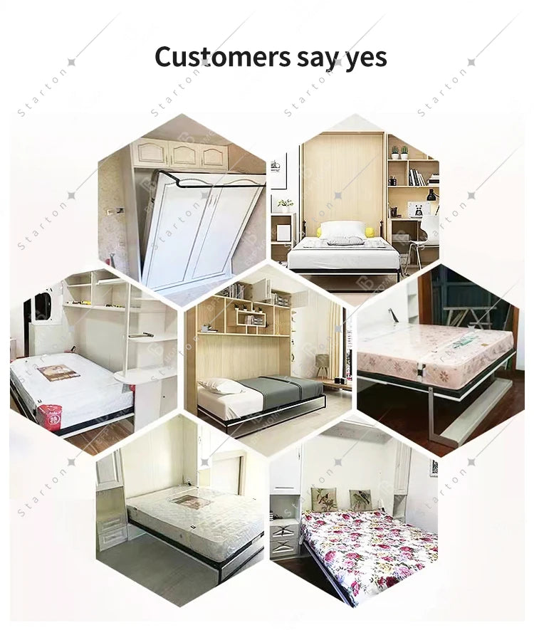 High Quality Modern Style Murphy Wall Bed Intimate Integrated Design Multi Function Vertical Rotating Murphy Bed for Apartment