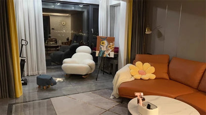 Big white Internet celebrity rocking chair lazy sofa single rocking cream living room lazy chair simple balcony bedroom