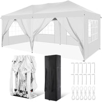 10x20FT Pop Up Canopy Tent with Removable Sidewalls Waterproof Commercial Instant Shelter Outdoor Gazebo Party Tent Protable Canopy Tents for Parties with Carry Bag