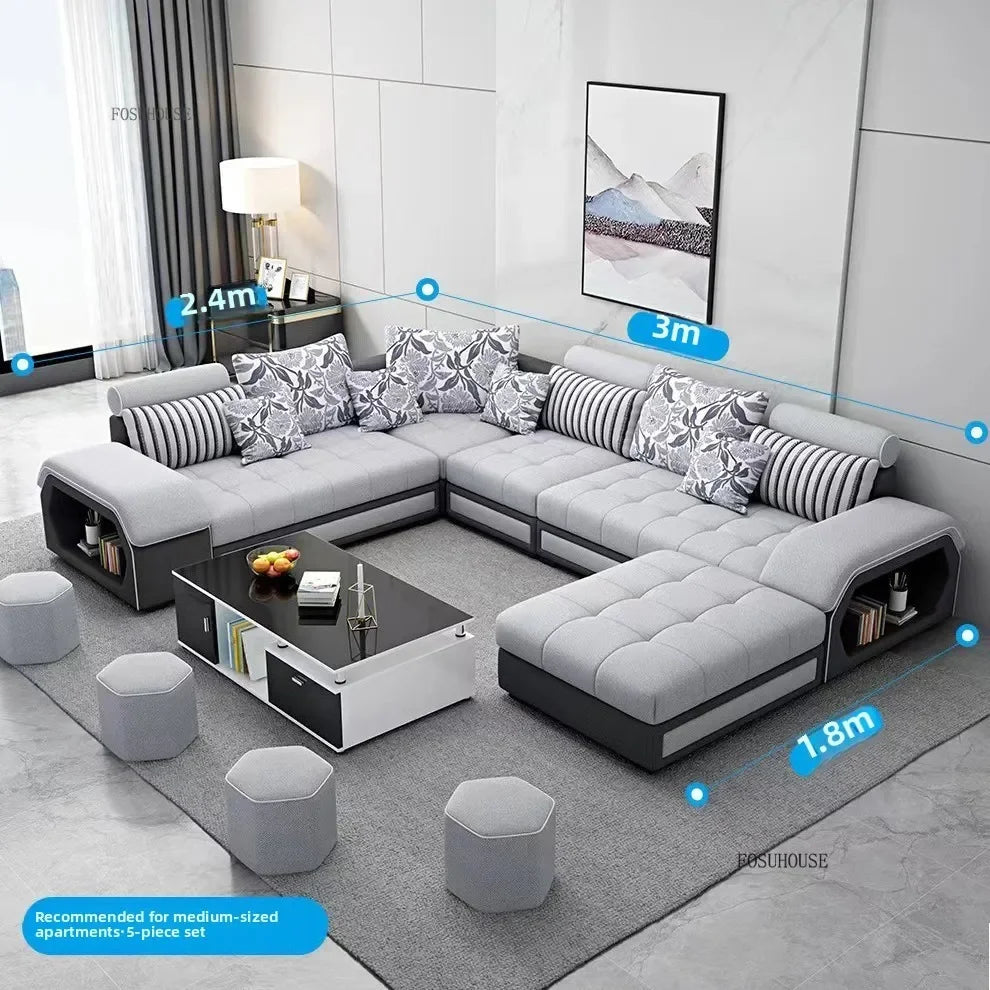 Nordic Fabric Living Room Sofas Combination Modern Apartment Single Sofas for Living Room Furniture Creative Corner Sofa v