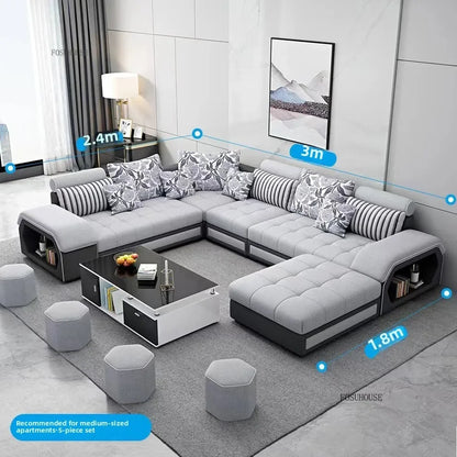 Nordic Fabric Living Room Sofas Combination Modern Apartment Single Sofas for Living Room Furniture Creative Corner Sofa v