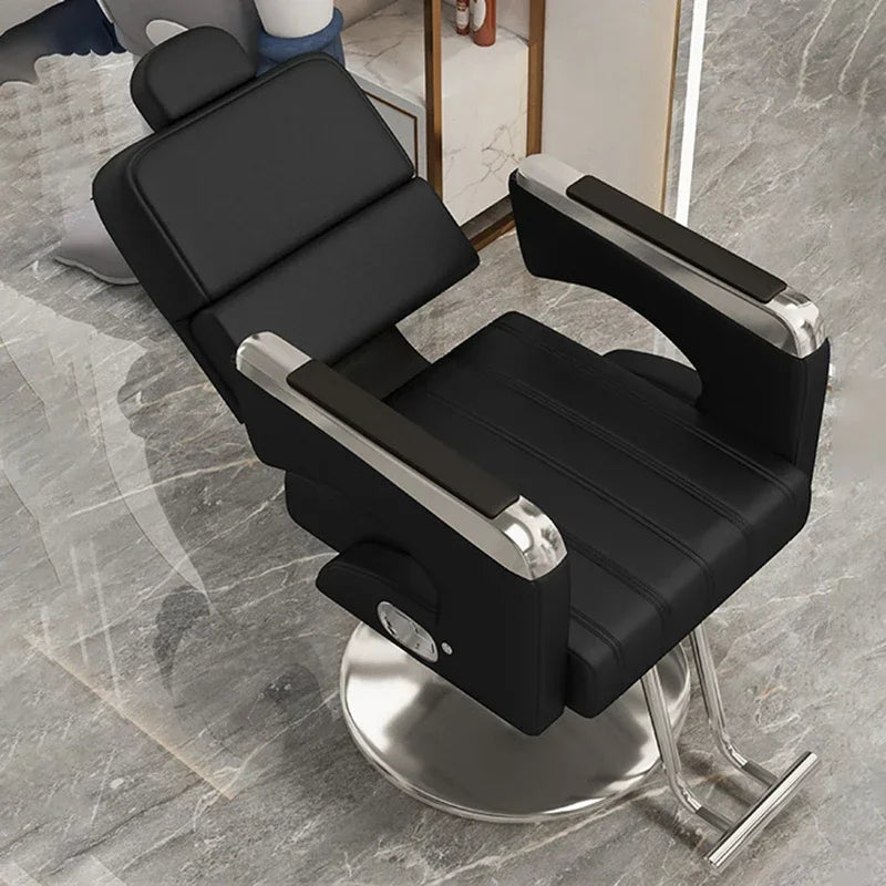2025 Luxury Personalized Chair Barber Classic Hydraulic Reclining Release Salon Chair Leg Rest Professional Barberia Furniture