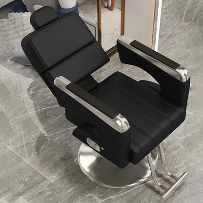 2025 Luxury Personalized Chair Barber Classic Hydraulic Reclining Release Salon Chair Leg Rest Professional Barberia Furniture