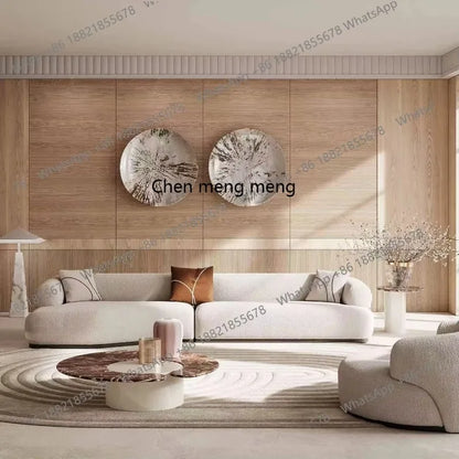 A38 Living room Italian minimalist light luxury fabric sofa cream style special-shaped, soft decoration, exhibition hall sofa gr