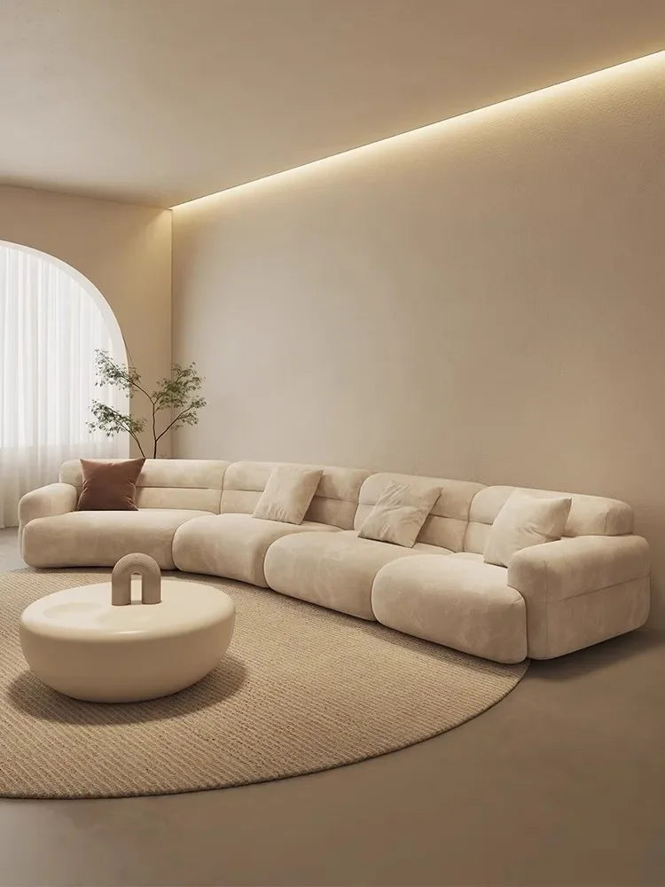 yA38 Italian minimalist corner large arc fabric combination sofa modern beauty salon size apartment