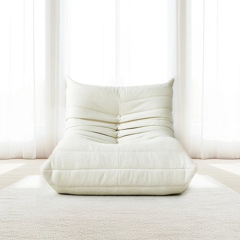 Fabric Lazy Floor Sofa, Modern Armless Floor Recliner, Living Room Bedroom Office Single Corner Chair Sofa