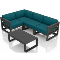 Nordic outdoor sofa coffee table combination simple courtyard waterproof sunscreen circular arc furniture