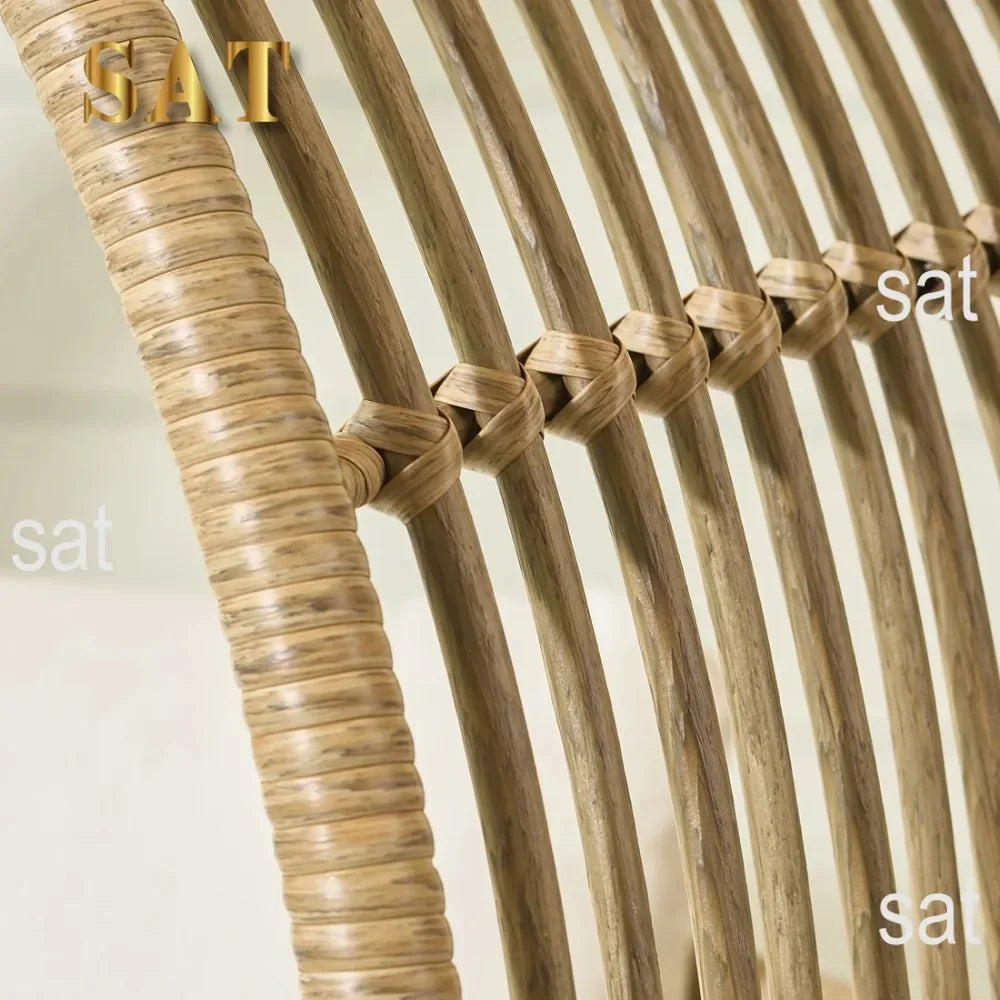 #x New  Bellamy Round Wicker Outdoor Egg Chair, Beige