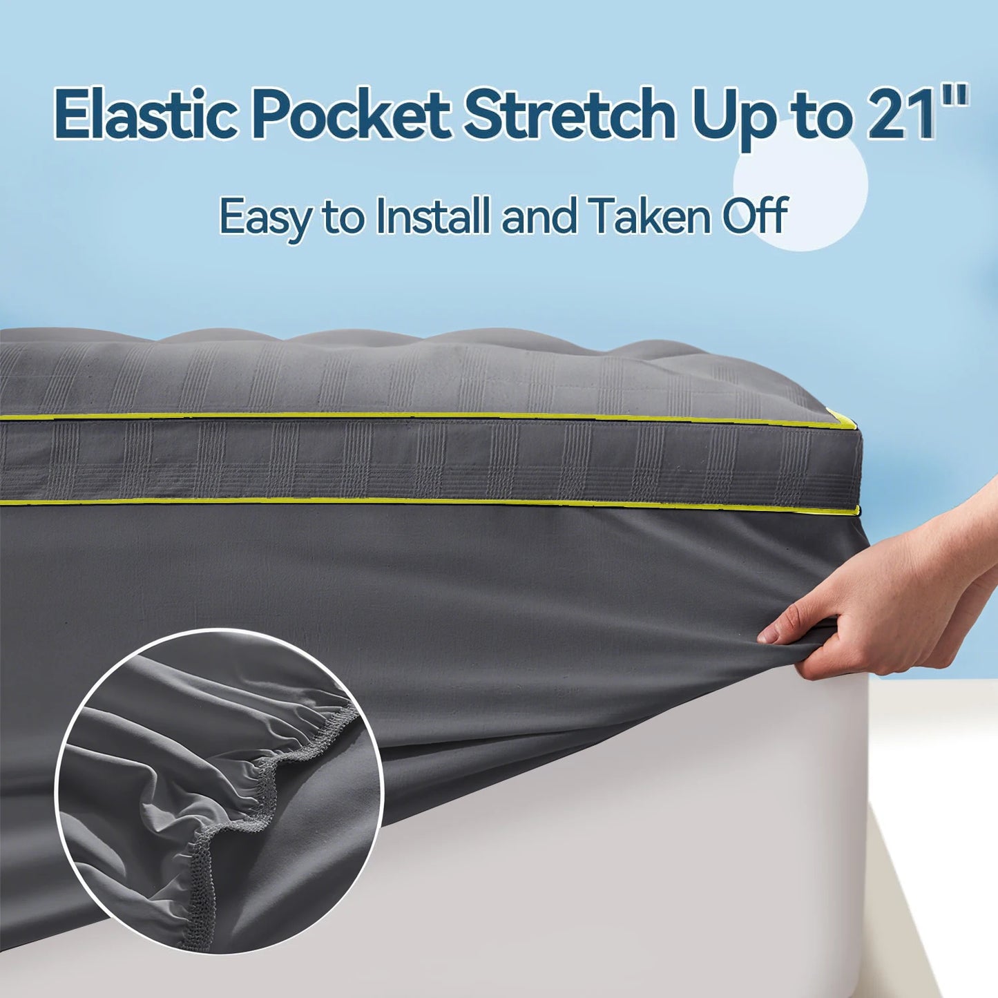 Extra Thick Mattress Topper for Back Pain Relief, Plush Mattress Pad, Soft Pillowtop Bed Toppers Ideal for Comfort and Support