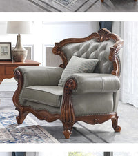 solid wood sofa simple European living room retro combination light luxury neoclassical sofa small apartment