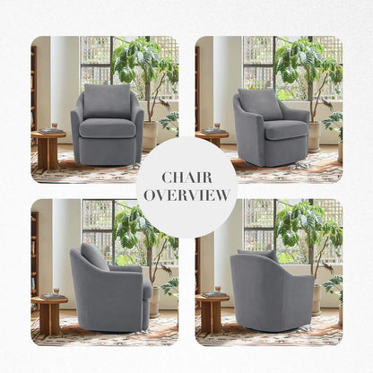 Swivel Accent Chair, Living Room Chair Upholstered 360° Swivel Chair Modern Reading Armchair for Bedroom/Office/Nursery,