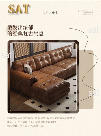 Minimalist Brown Sleep Sofa Faux Leather Designer Loveseat Lazy Sofa Couch Cloud Divano Da Soggiorno Living Room Furniture