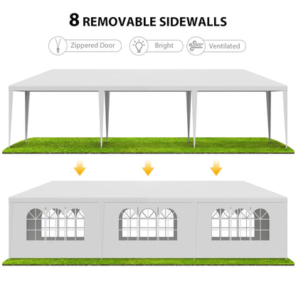 10x30 Party Tent Outdoor Canopy Tents for Parties with 8 Removable Sidewalls Heavy Duty Waterproof Gazebo Shelter, Customized