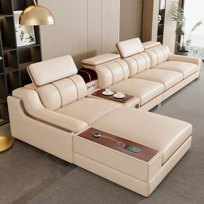 Leather Design Sofa Storage High Quality Comfortable Romantic Leisure Sofa Corner Leisure Multifunctional Sillon Cama Furniture