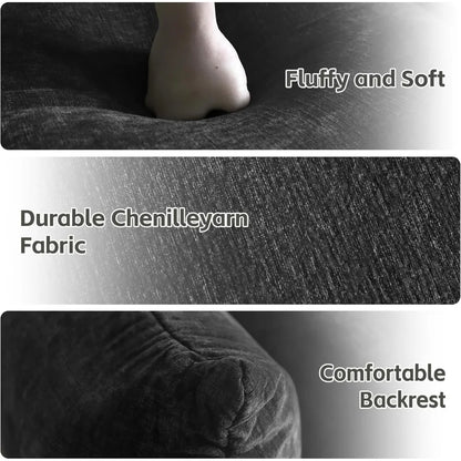 modular sectional couch, 77.16in convertible couch, lovesofa chenille yarn 2 seat modern living room sofa set