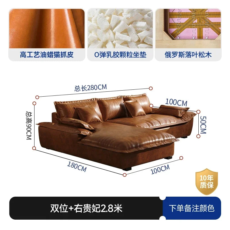Large Size Leather Living Room Sofas Love Seat Nordic Modern Minimalist Living Room Sofas Relaxing Sillon Cama Trendy Furniture