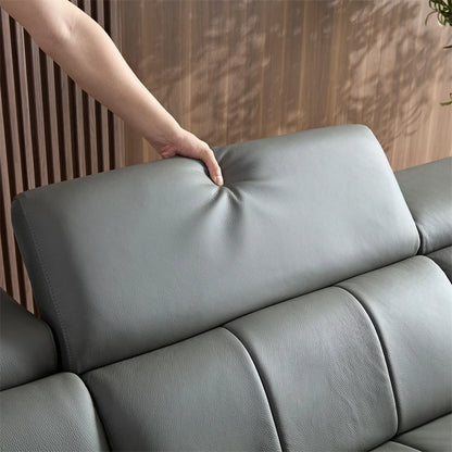 Custom Leather L Shaped Couch Lounge Multifunction Power Smart Recliner Electric Reclining Corner Sofa USB Headrest Footrest
