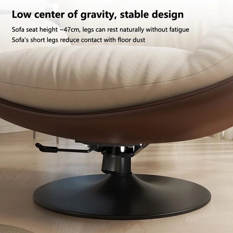 Luxury Living Room Lounge Chair Soft Reclining Home Relaxing Chair Adjustable Height Modern Bedroom Swivel Sofa Chairs Furniture