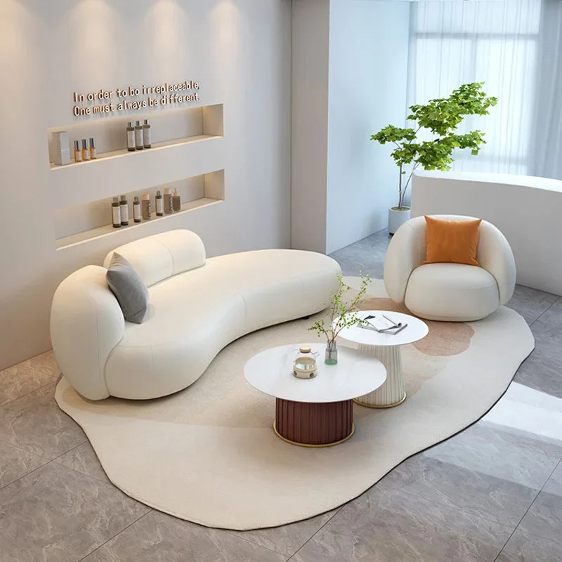 Premium flooring, living room sofa, Nordic velvet, Italian minimalism, lounge sofa, curved fabric, wooden sofa