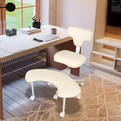 Height Adjustable Criss-Cross Desk Chair with Wheels And Lumbar Support Fidget-Friendly Office Chair for Dynamic Comfort