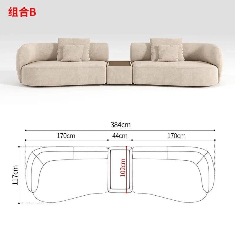 M78 Minimalist sofa large apartment living room special-shaped corner fabric, modular combination sofa