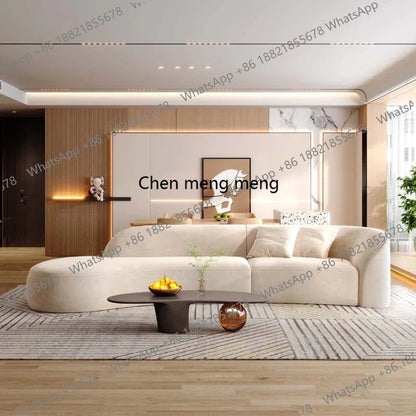 New arrive Cream Floor Living Room Sofas Curved Lounge Ergonomics Women Living Room Sofas White Minimalist Muebles Postmodern Fu